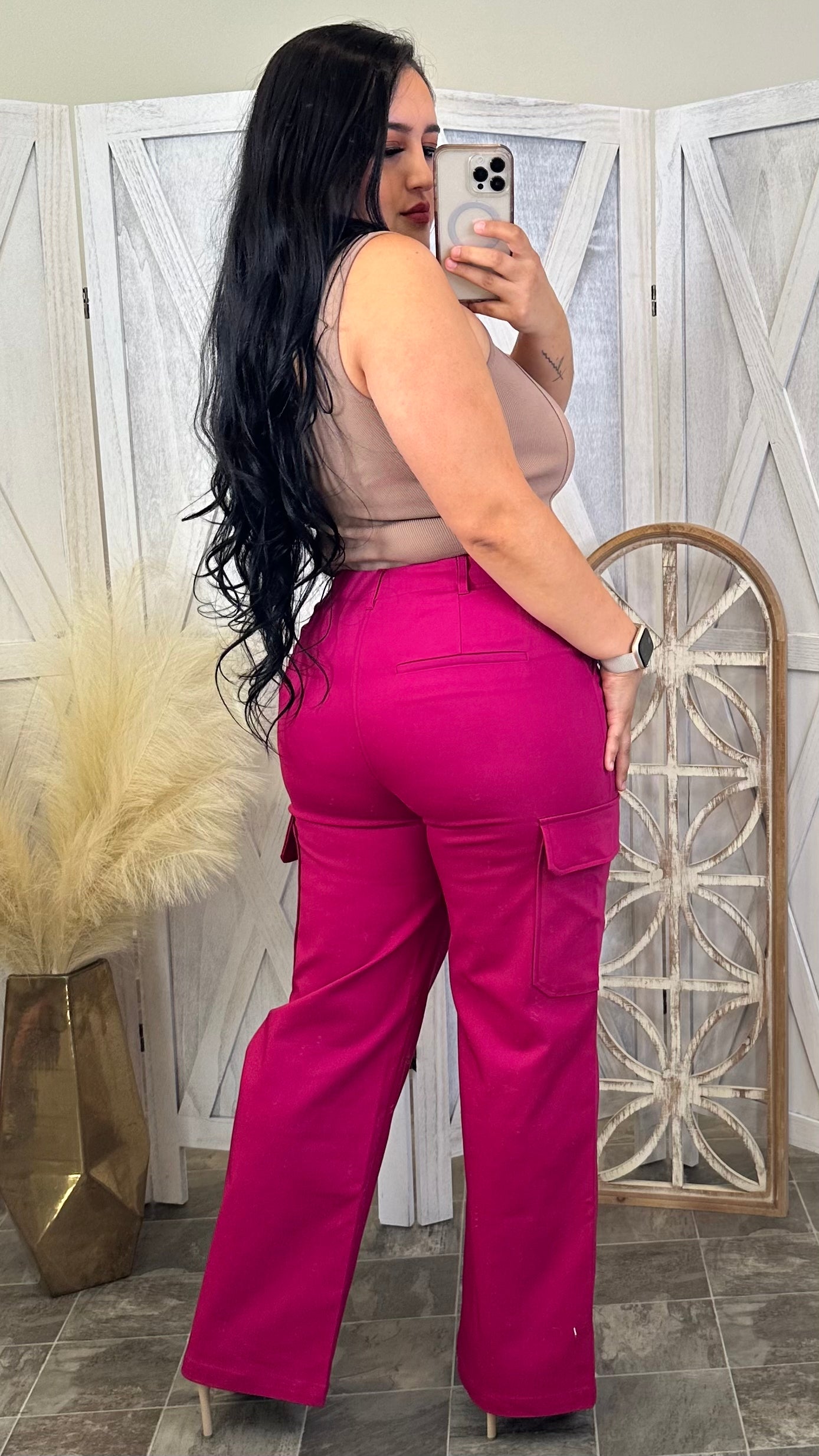 Kimora Cargo Pants (Magenta)