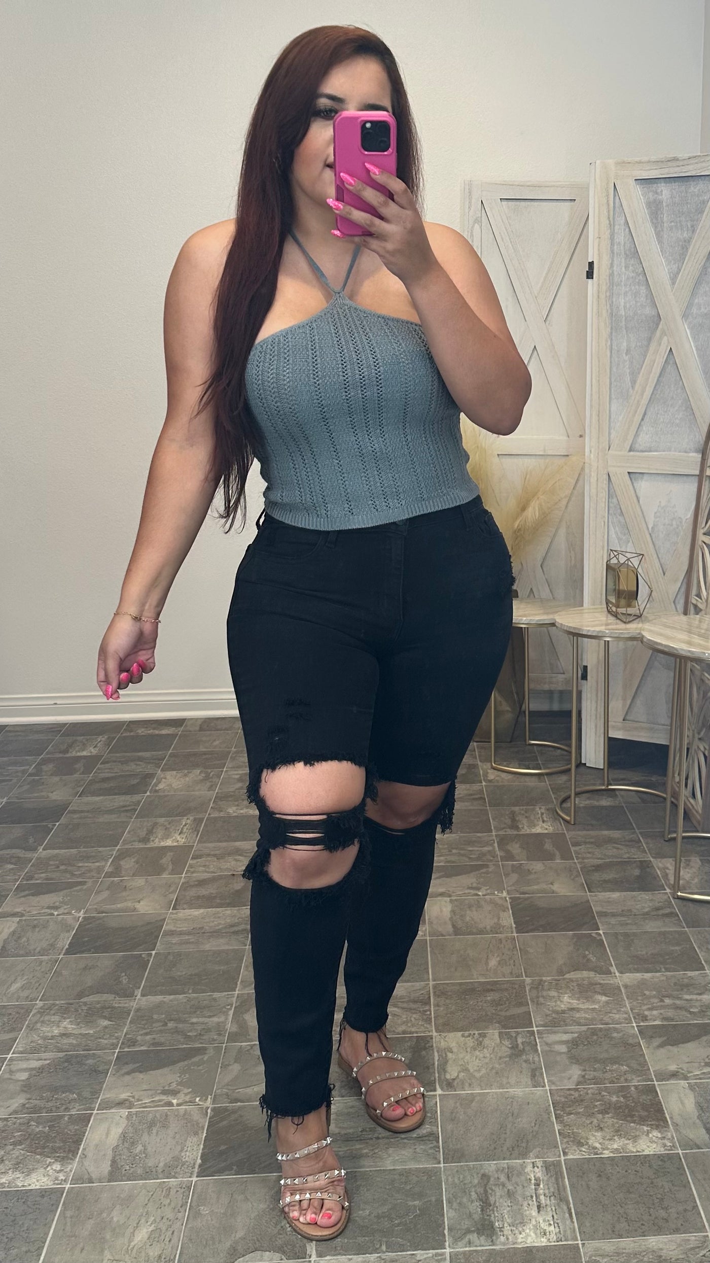 Crochet Top (Blue)