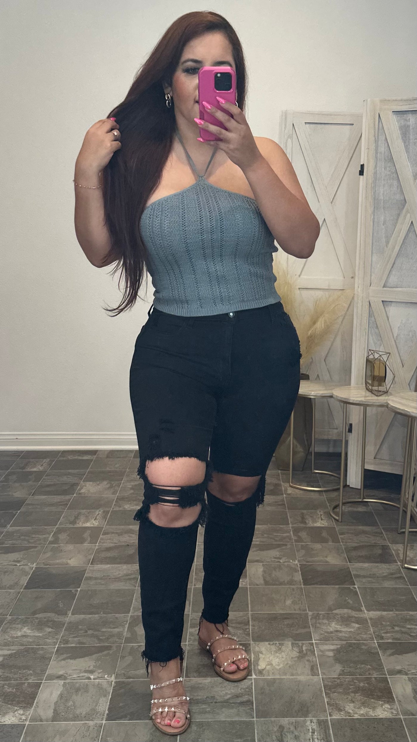 Crochet Top (Blue)