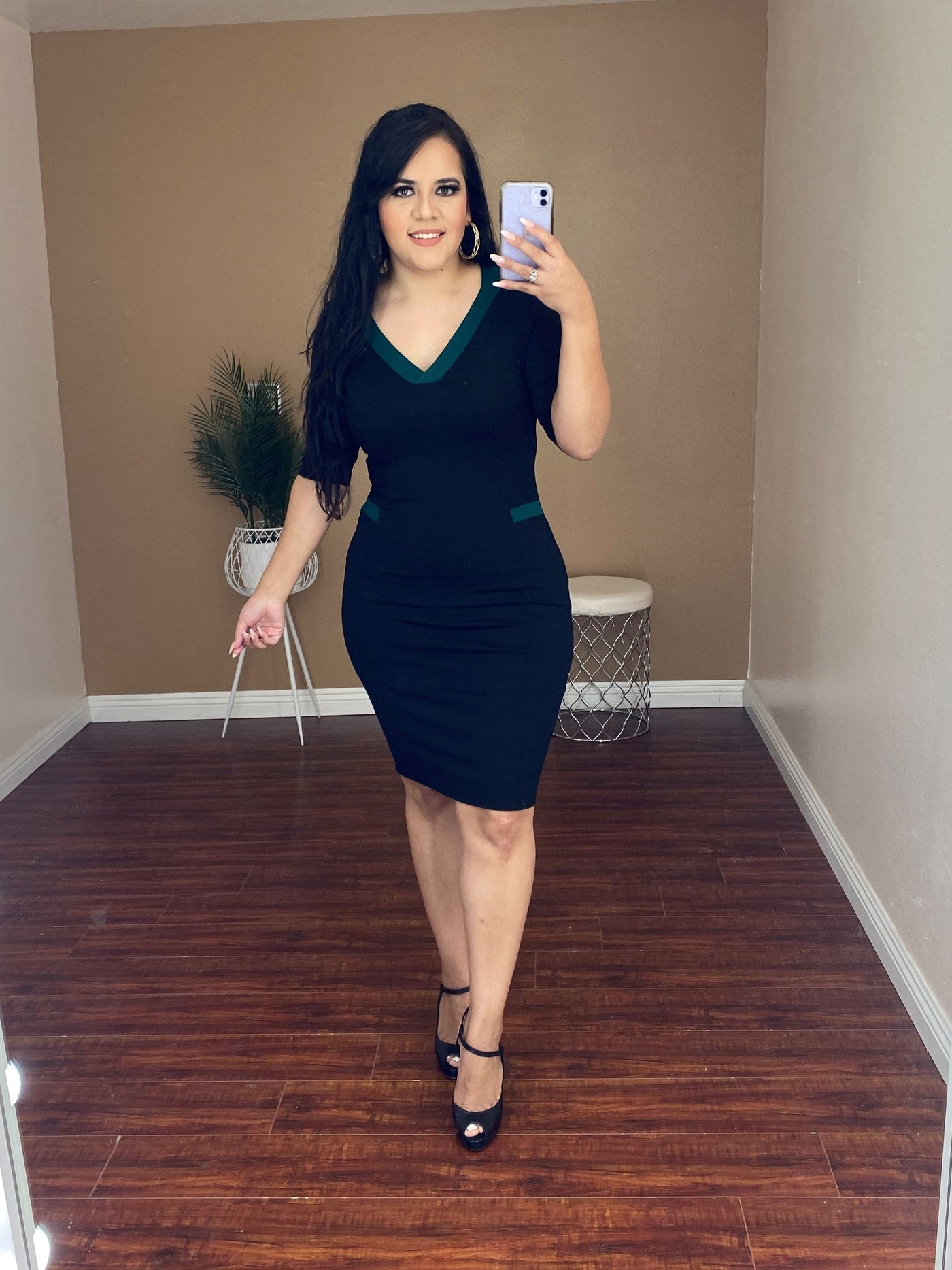 Danielle Dress (Black/Hunter Green)