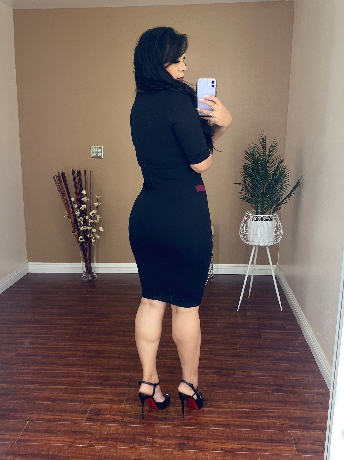 Danielle Dress (Black/Burgundy)