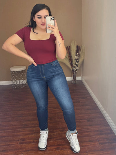 Your Fave Crop Top (Burgundy)