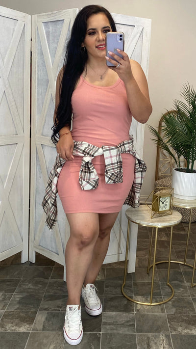 Ashley Casual Dress (Pink)