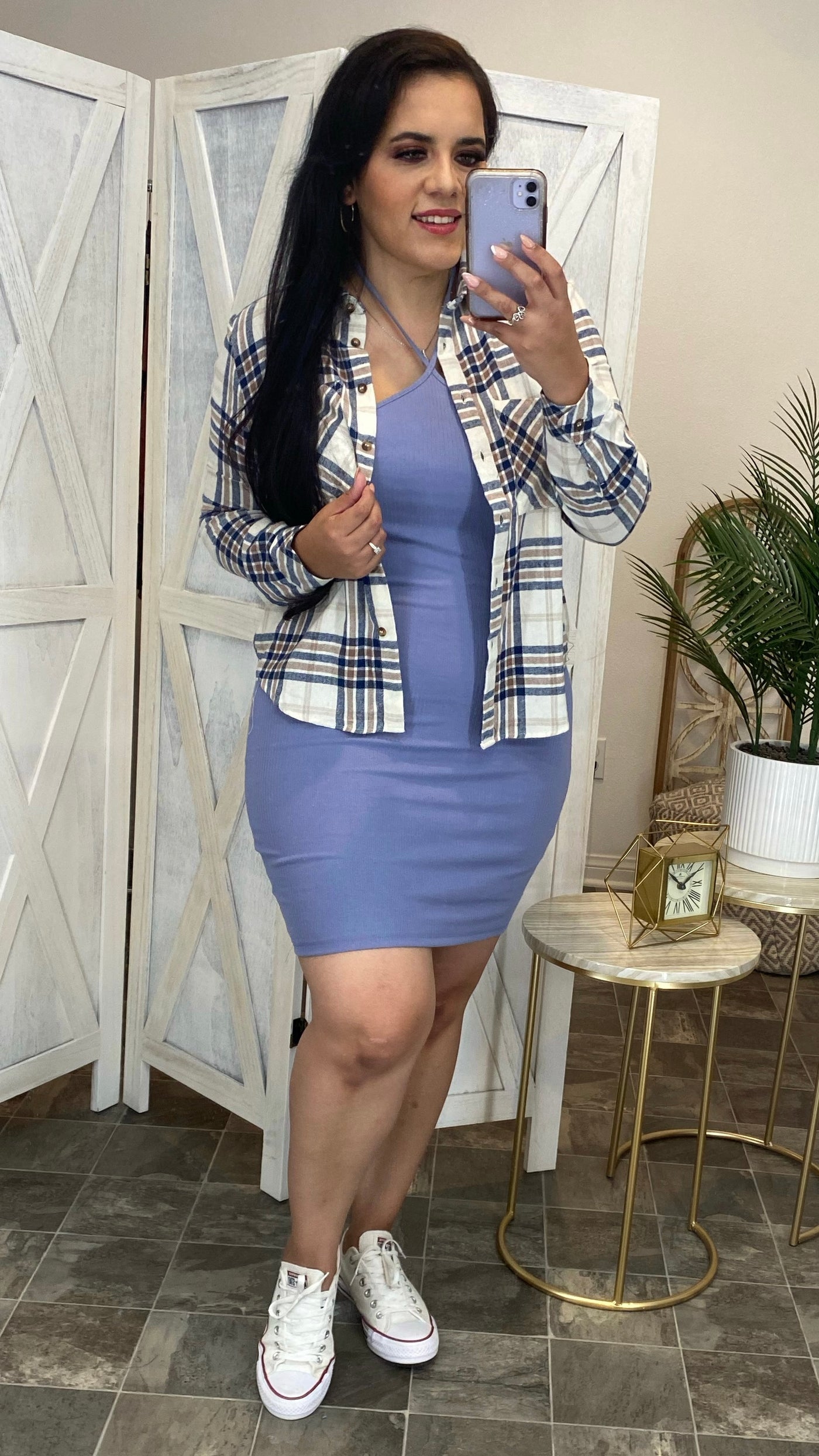 Pick Me Up Halter Dress (Blue)