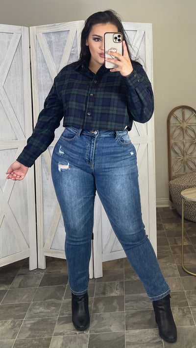 Fall Vibes Crop Flannel