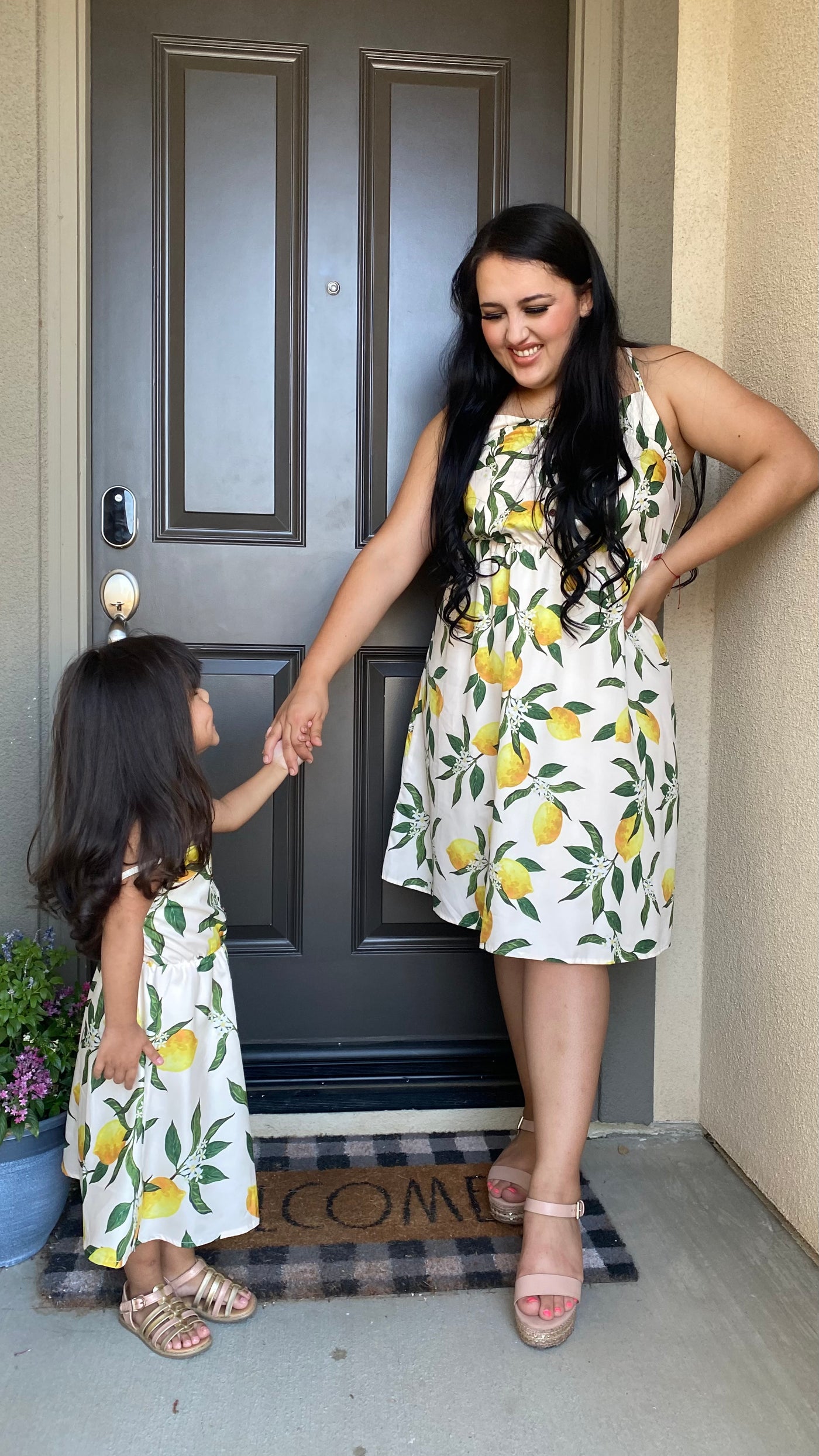 Lemon Print Matching Dress