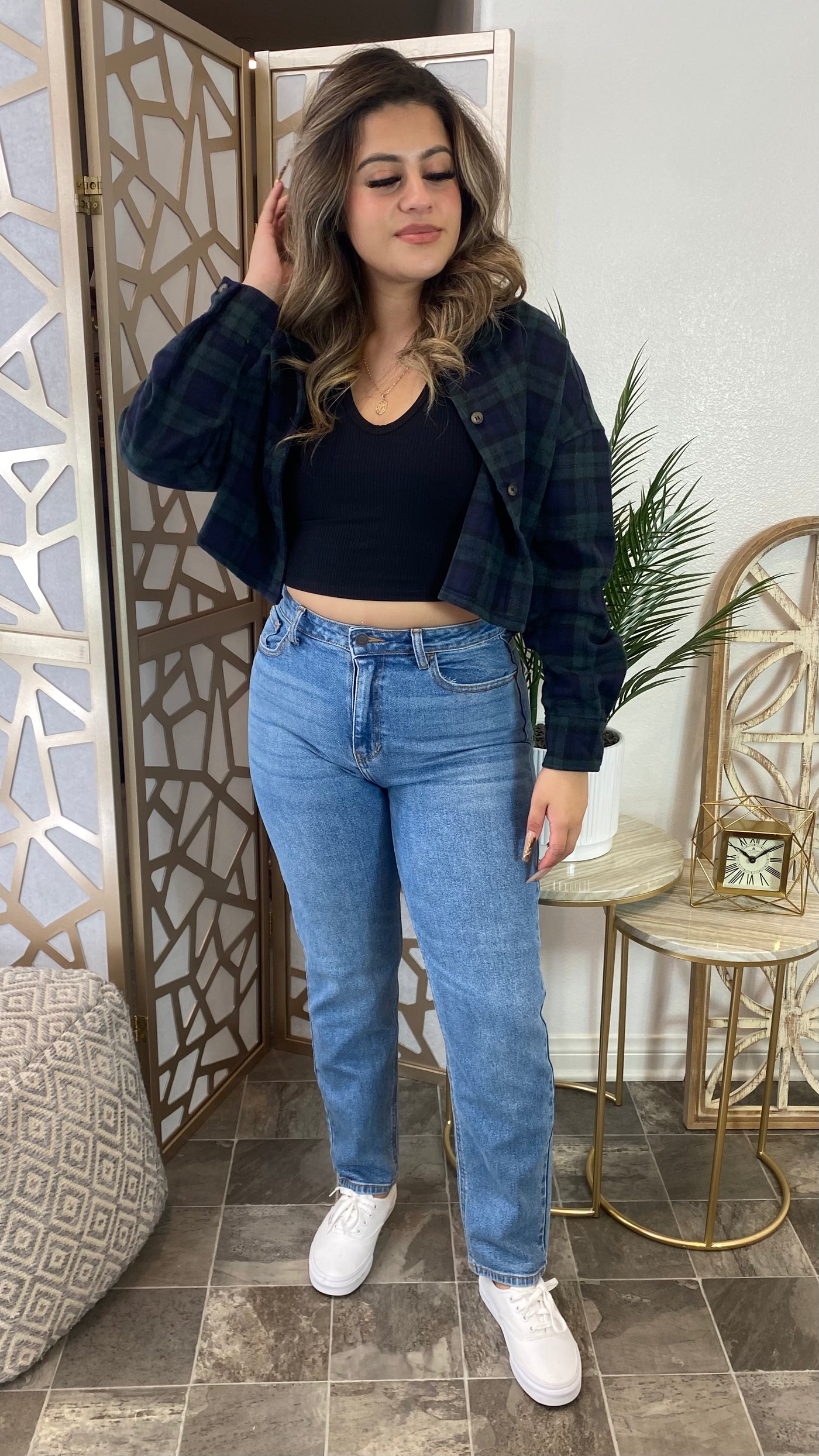 Fall Vibes Crop Flannel