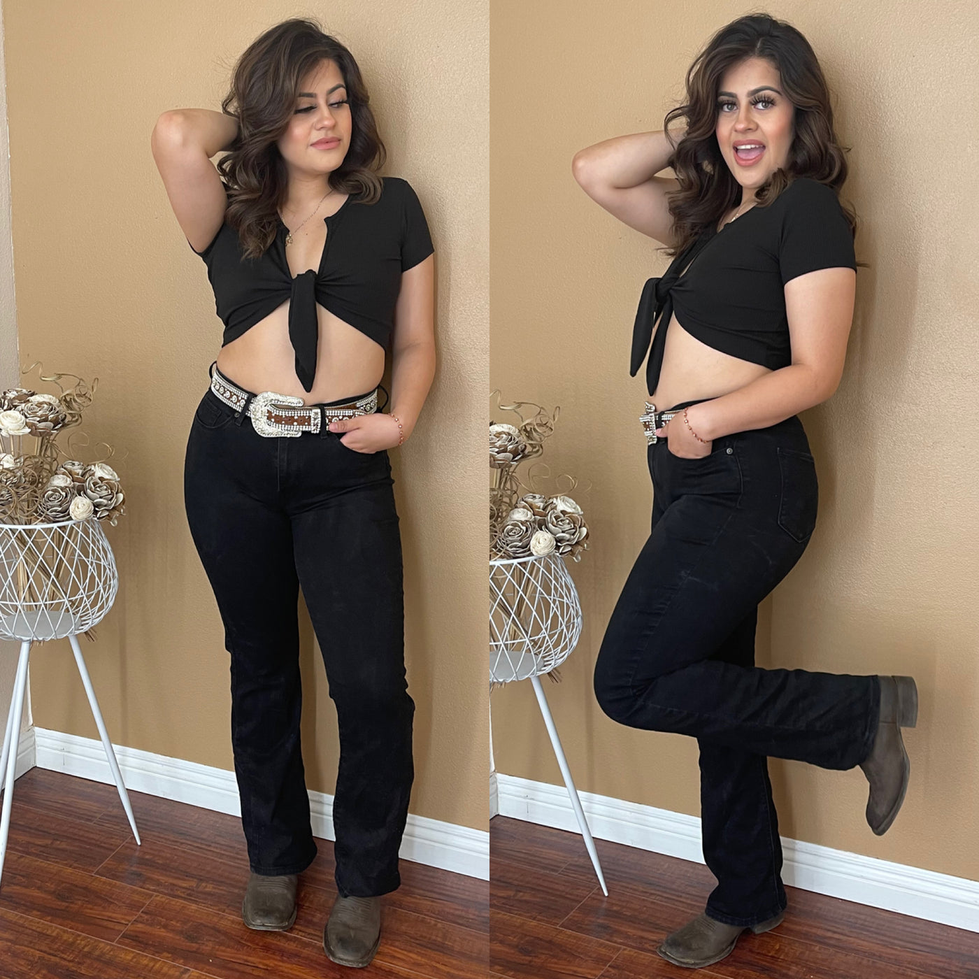 Knot Crop Top (Black)