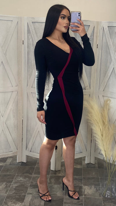Olivia Midi Dress (Burgundy)