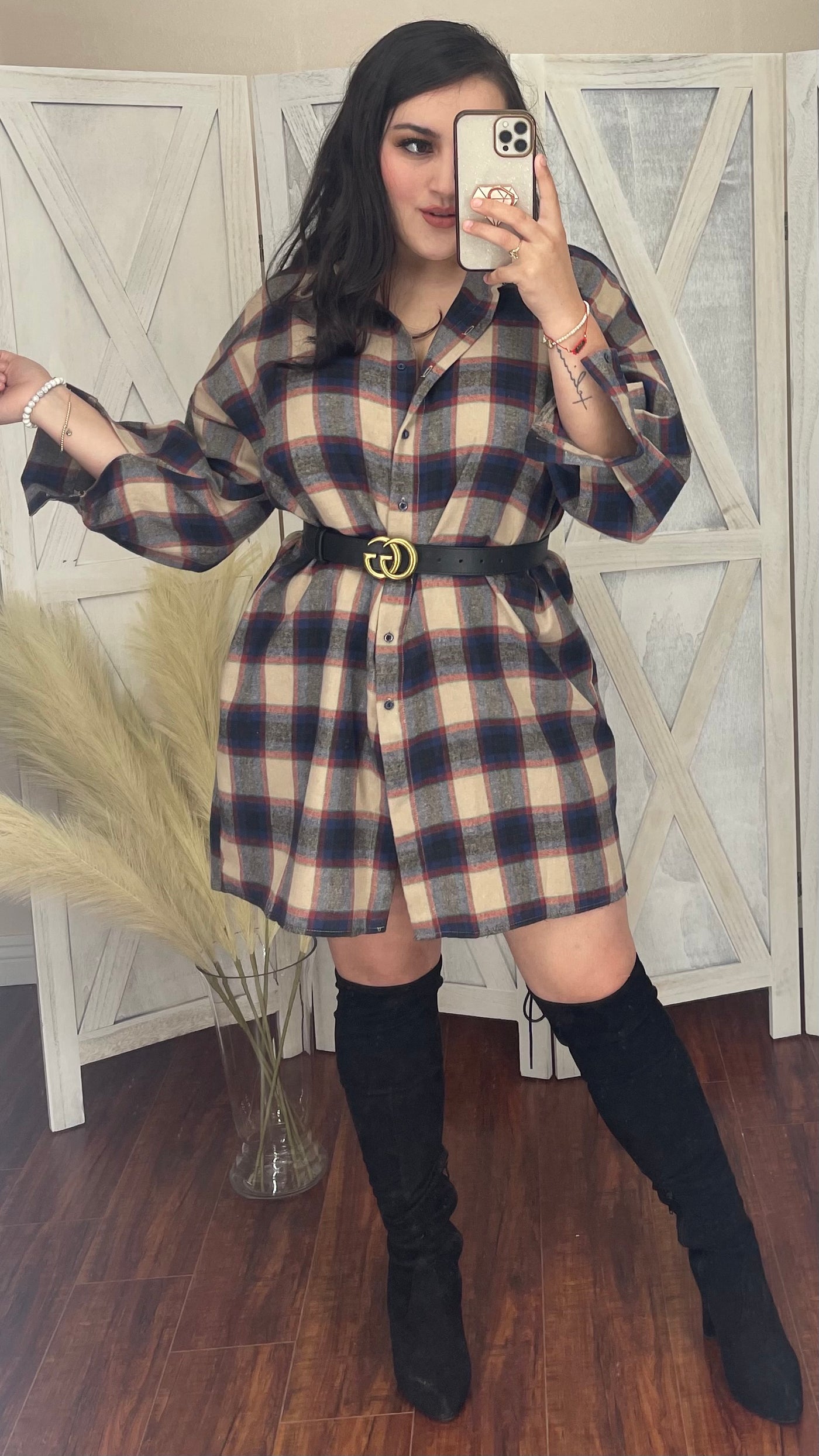 Vidal Oversize Plaid Top