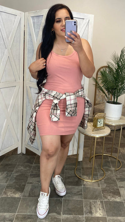 Ashley Casual Dress (Pink)