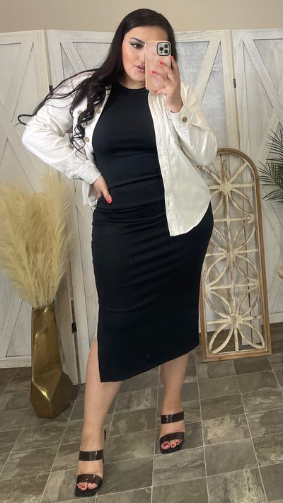 Knit Midi Dress (Black)