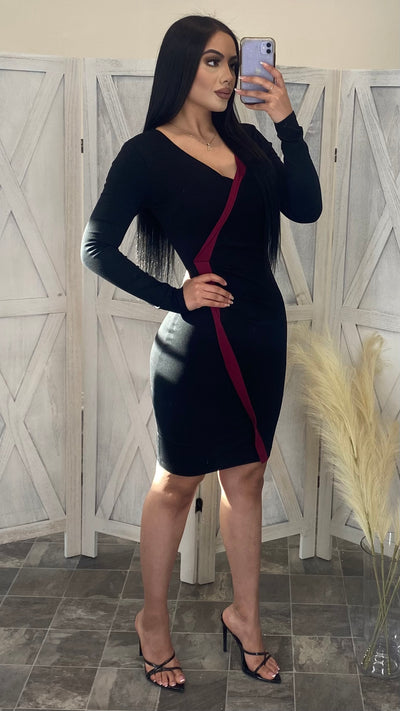Olivia Midi Dress (Burgundy)