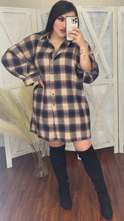 Vidal Oversize Plaid Top