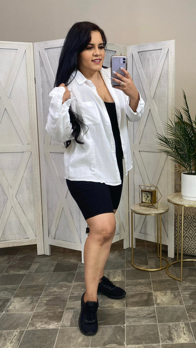 Joslyn Button Up Top (White)