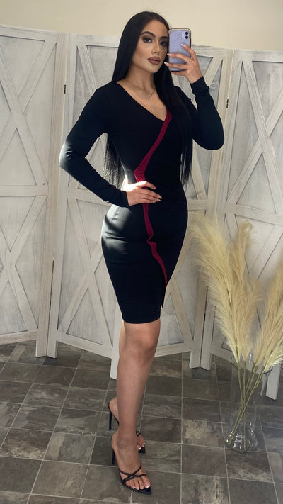 Olivia Midi Dress (Burgundy)
