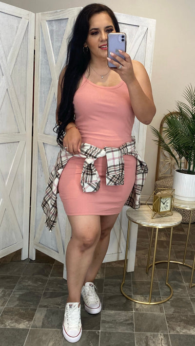 Ashley Casual Dress (Pink)