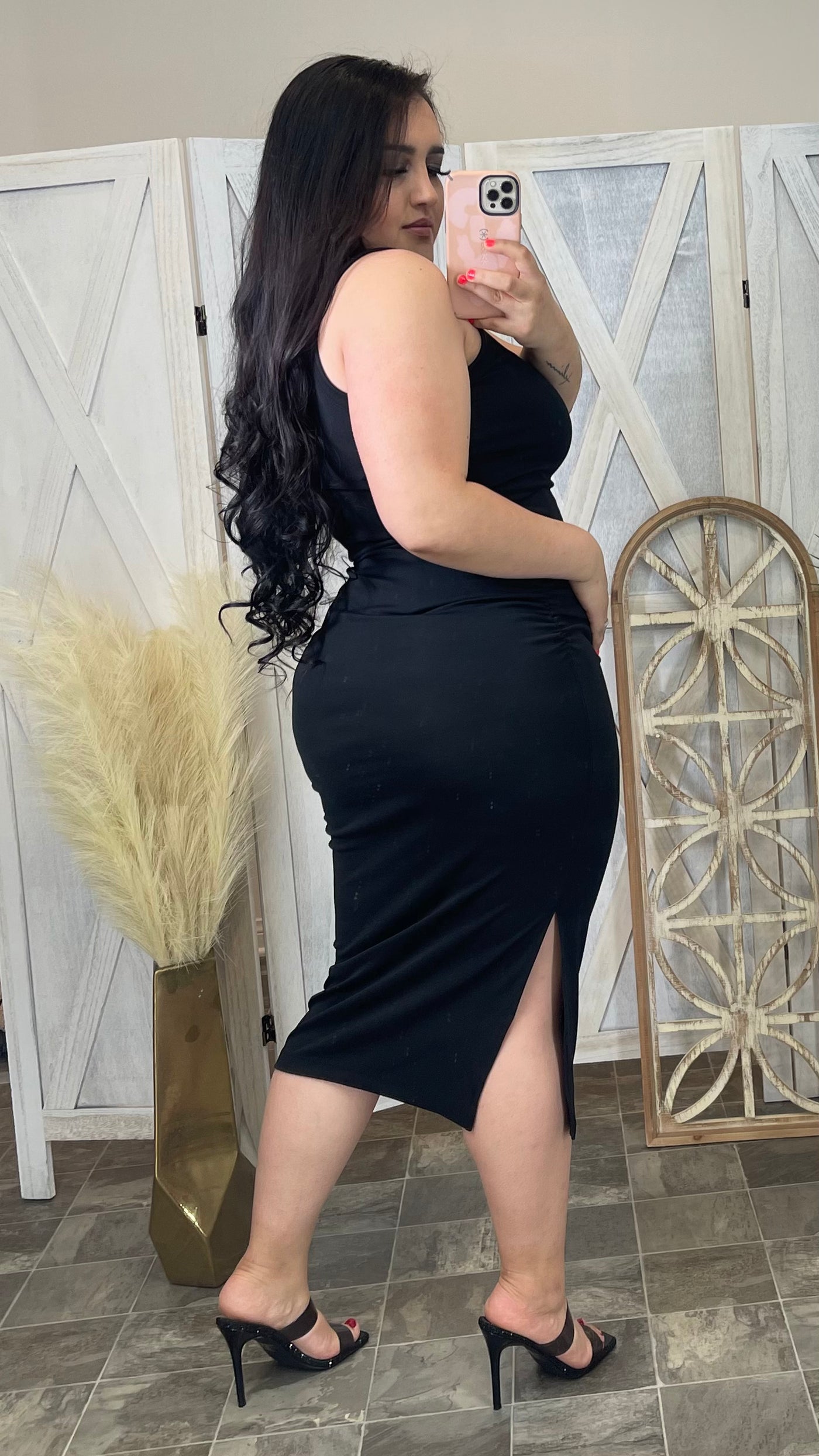 Knit Midi Dress (Black)