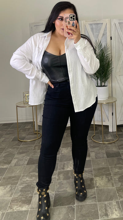Joslyn Button Up Top (White)