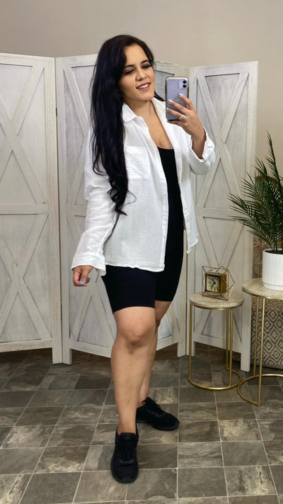 Joslyn Button Up Top (White)