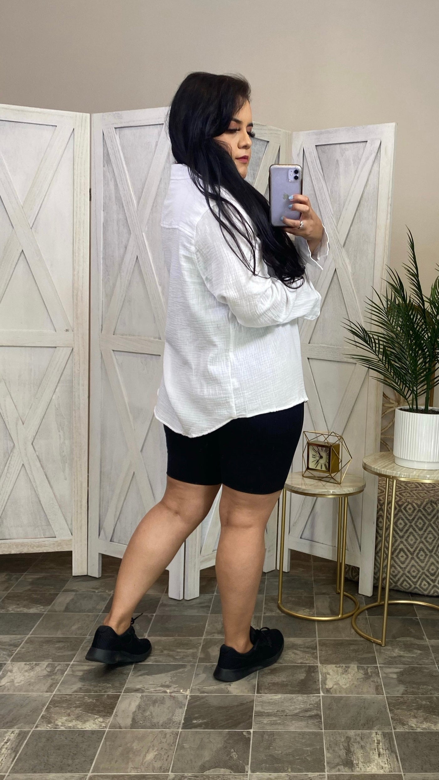 Joslyn Button Up Top (White)