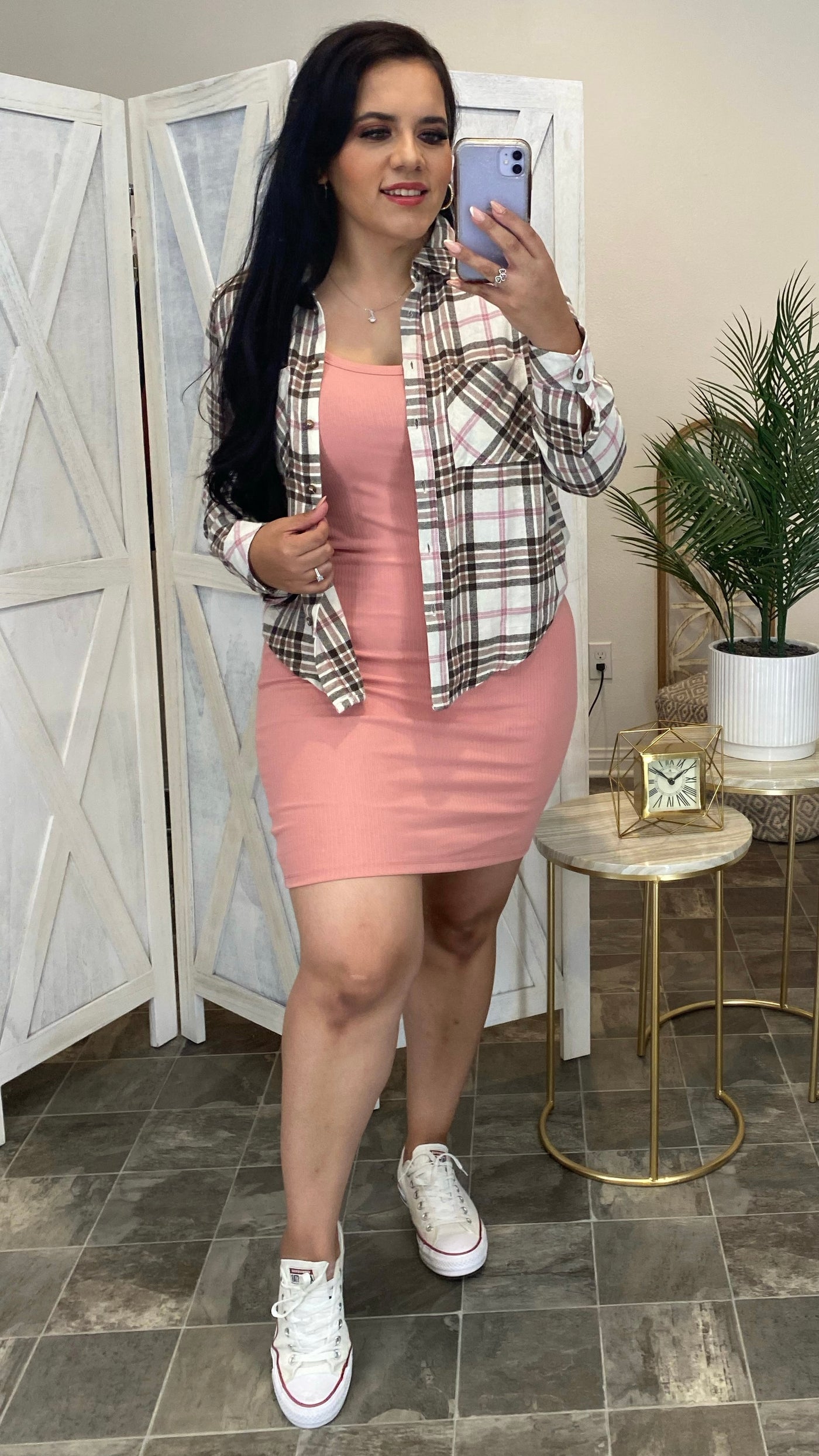 Ashley Casual Dress (Pink)