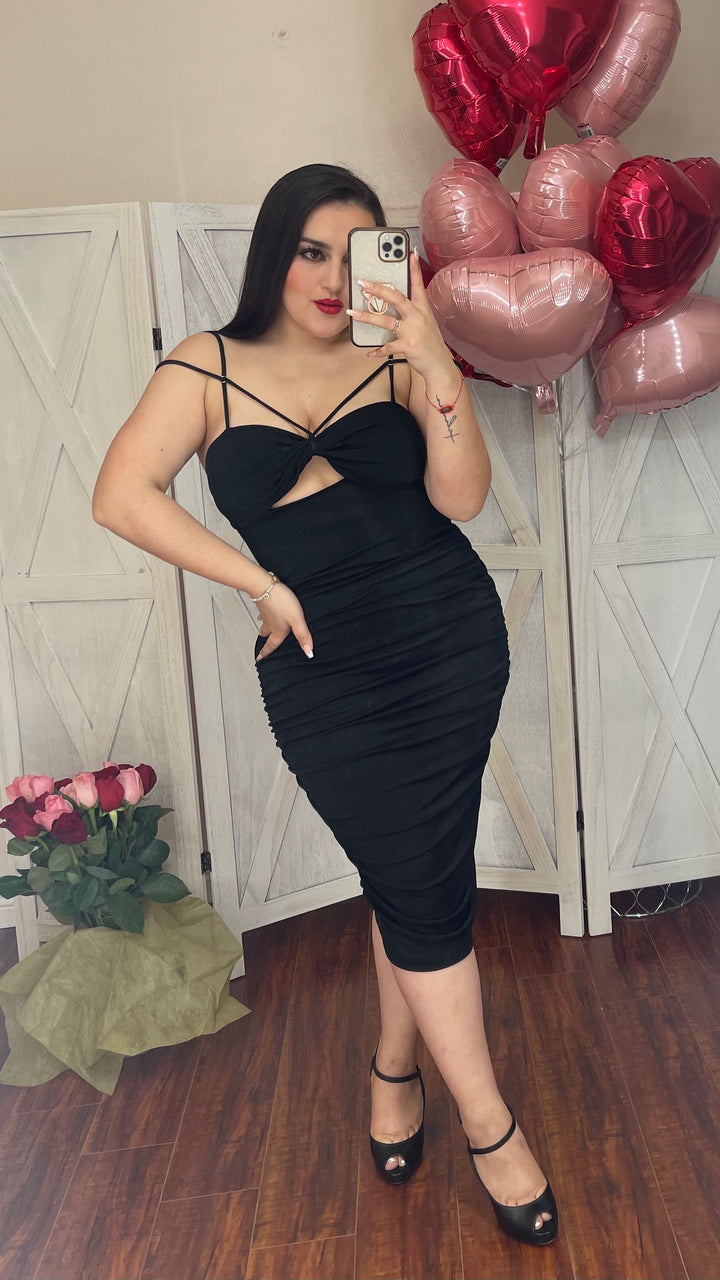 knee length dresses for ladies All Eyes On Me Ruched Midi Dress [Magenta] – Polkadotz Boutique main image 1