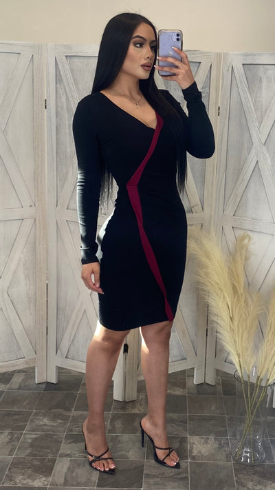 Olivia Midi Dress (Burgundy)